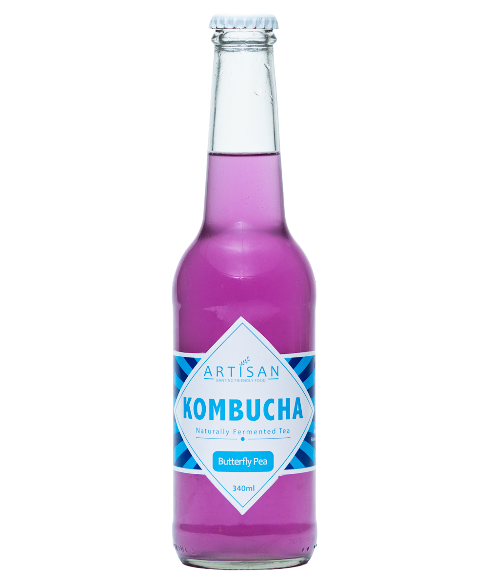 Butterfly Pea Kombucha - Herbal, earthy, with a gentle floral undertone — and that magical blue-to-purple hue.
